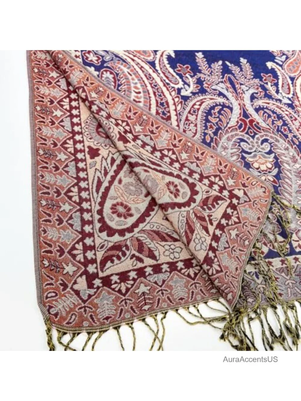 Reversible Pashmina Shawl Wrap Paisley Festival Scarf
